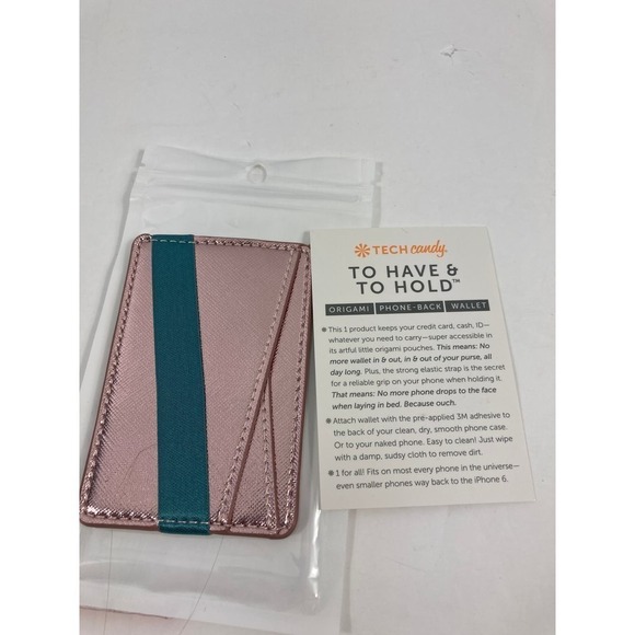 NWT Tech Candy To have & to hold origami phone back wallet navy gold - Picture 2 of 2